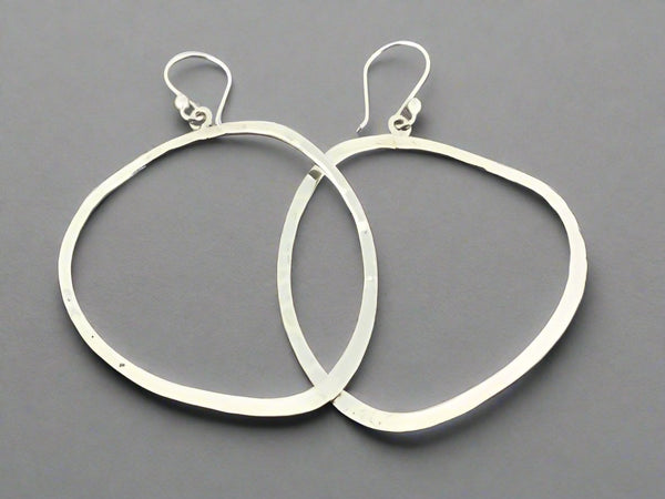 buckled & hammered hoop earring - sterling silver - Makers & Providers