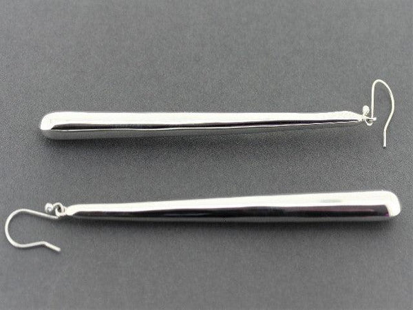 long tubular drop earrings - sterling silver - Makers & Providers