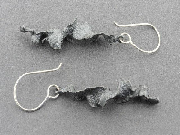 Torn spiral drop earring - oxidized sterling silver - Makers & Providers