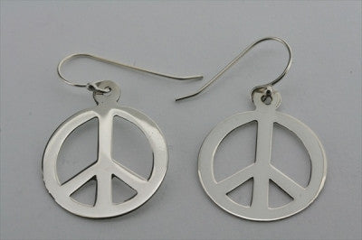 flat disc peace earring