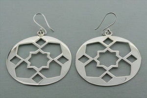 star cutout large circle earring - Makers & Providers