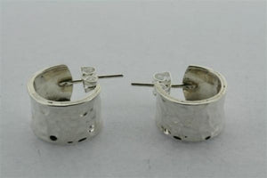 small textured hoop stud - Makers & Providers