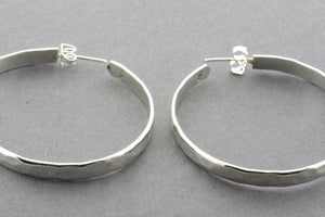 xl textured hoop stud - sterling silver - Makers & Providers