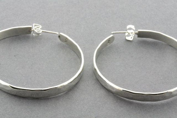 xl textured hoop stud - sterling silver - Makers & Providers