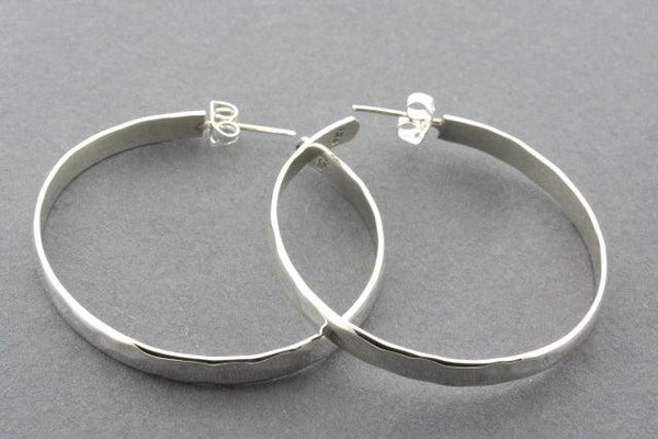 xl textured hoop stud - sterling silver - Makers & Providers