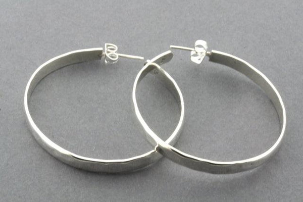 xl textured hoop stud - sterling silver - Makers & Providers