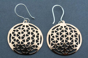 copper mosaic flower earring - small - Makers & Providers