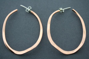 copper twisted oval hoop stud - Makers & Providers