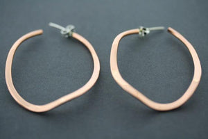 copper twisted oval hoop stud - Makers & Providers