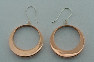 copper off centre circle earring - Makers & Providers