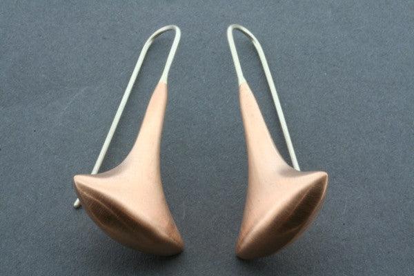brushed copper shield earring - Makers & Providers