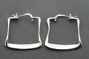 flattened squared hoop earring - Makers & Providers