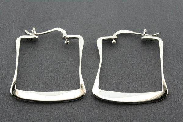 flattened squared hoop earring - Makers & Providers