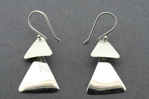 2 triangle texture disc earring - Makers & Providers