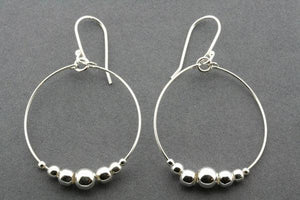 5 bead circle hoop earring - sterling silver - Makers & Providers