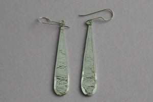 long textured teardrop earring - sterling silver - Makers & Providers