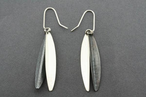 angled silver/oxidized earring - Makers & Providers