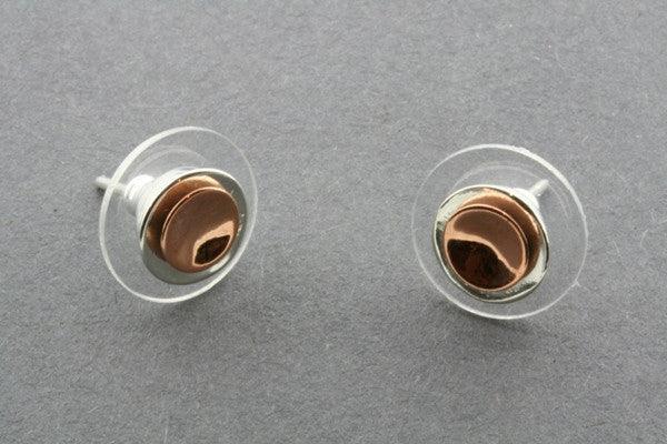 small silver & copper cup stud - Makers & Providers