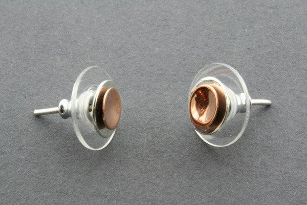 small silver & copper cup stud - Makers & Providers