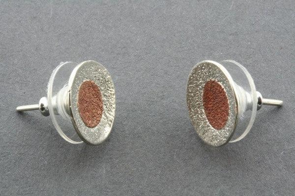 textured silver & copper cup stud - Makers & Providers