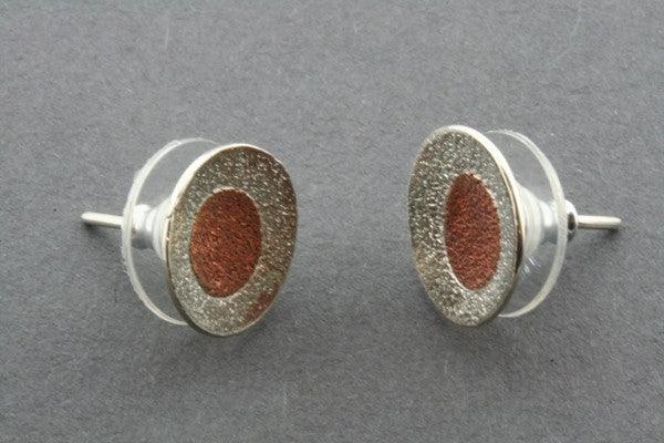 textured silver & copper cup stud - Makers & Providers