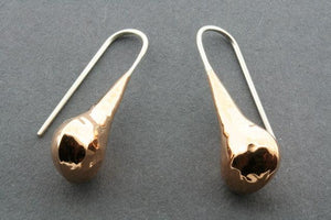 battered copper teardrop earring - Makers & Providers