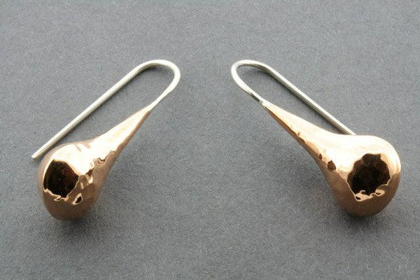 battered copper teardrop earring - Makers & Providers
