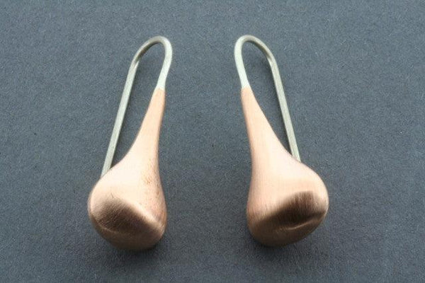 copper brushed teardrop earring - Makers & Providers