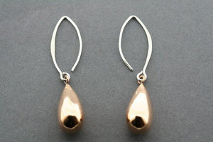 copper teardrop hook earring - Makers & Providers