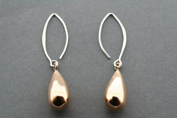 copper teardrop hook earring - Makers & Providers
