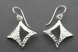 textured diamond with triangle earring - sterling silver - Makers & Providers
