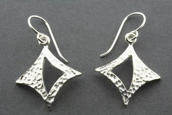 textured diamond with triangle earring - sterling silver - Makers & Providers