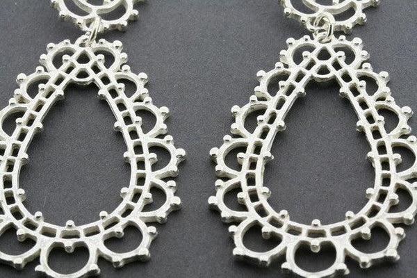 ornate chandelier earring - sterling silver