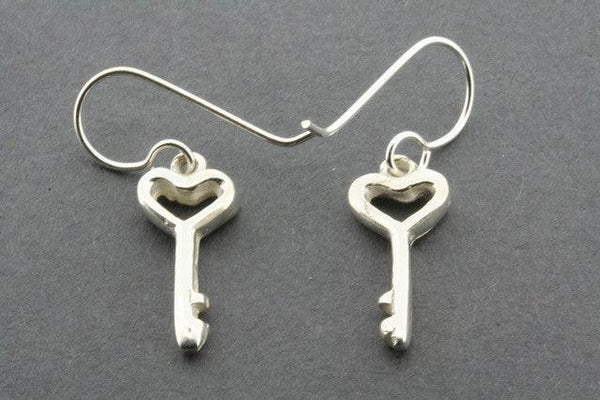 key to heart earring - sterling silver - Makers & Providers