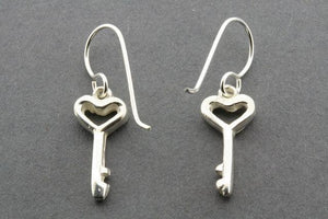 key to heart earring - sterling silver - Makers & Providers