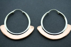 copper & silver hoop earring - Makers & Providers