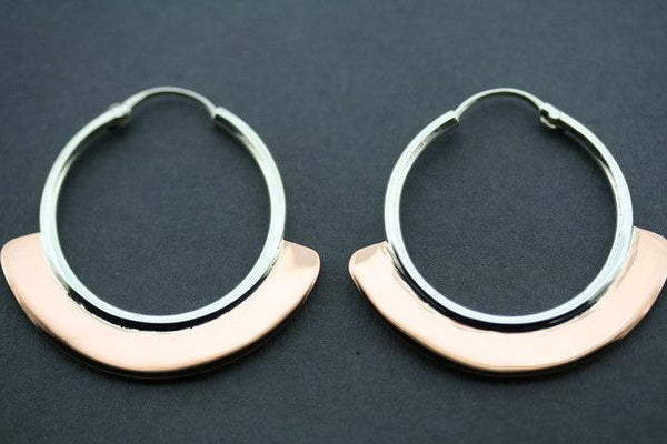 copper & silver hoop earring - Makers & Providers