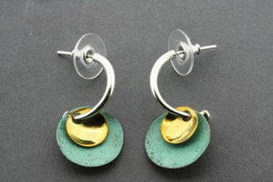 patina copper & brass disc earring - Makers & Providers
