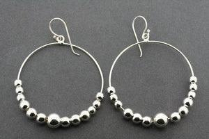 Sterling Silver 13 Bead Hoop Earrings - Makers & Providers