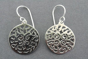 intricate cutout disc earring - sterling silver - Makers & Providers