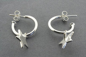 star disc on hoop earring - sterling silver - Makers & Providers