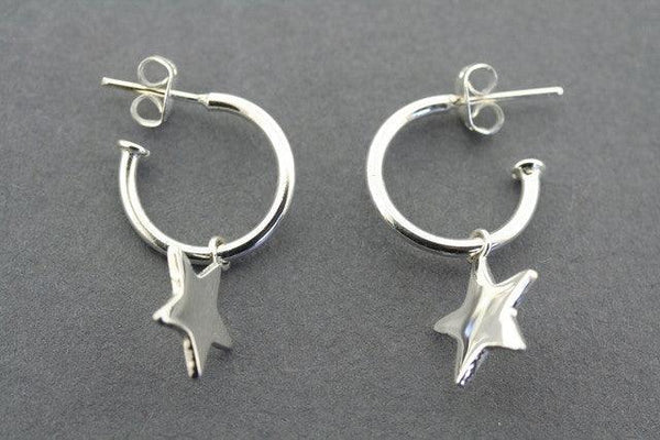 star disc on hoop earring - sterling silver - Makers & Providers