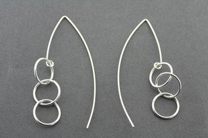 3 drop ring earring - sterling silver - Makers & Providers