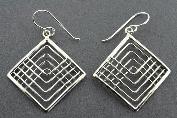 deco diamond earring - sterling silver - Makers & Providers