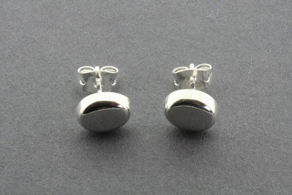 Thick oval stud - sterling silver - Makers & Providers