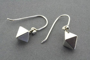 double silver pyramid earring - sterling silver - Makers & Providers