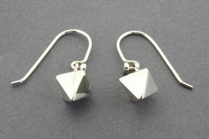 double silver pyramid earring - sterling silver - Makers & Providers