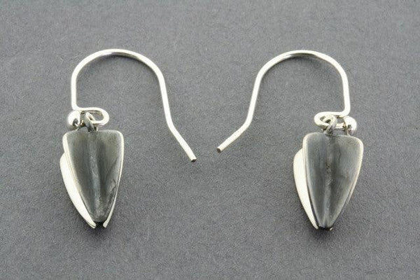 silver & oxidized seed earring