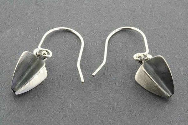 silver & oxidized seed earring