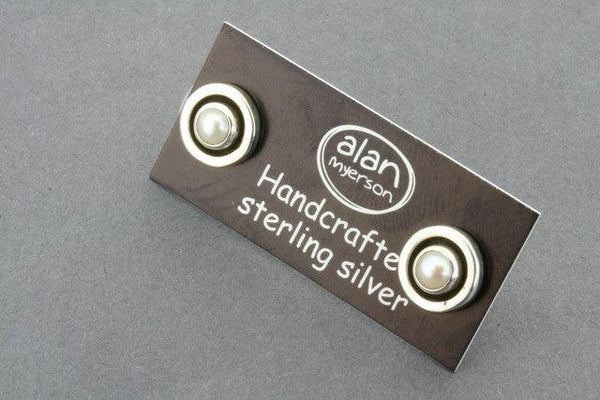oxidized pearl stud - 4mm